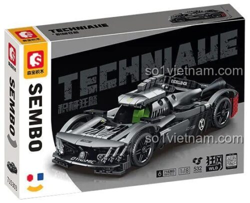 Hộp đồ chơi mô hình Sembo 715303 Xe đua thể thao Peugeot, 532 chi tiết, quà tặng sinh nhật cho con trai.