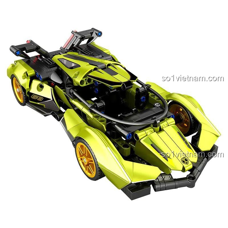 Hộp sản phẩm đồ chơi lắp ghép SEMBO 715306, mô hình Siêu xe Lamborghini Vision GT, 883 chi tiết, tỉ lệ 1:18.