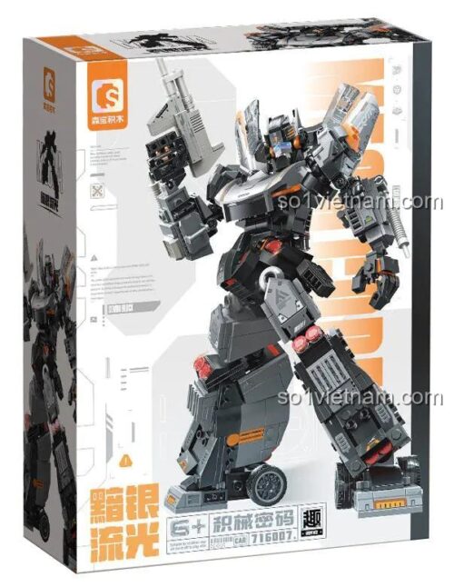 Hộp sản phẩm đồ chơi lắp ráp 716007 Robot Ám Ngân Lưu Quang SEMBO, bộ lắp ghép Robot biến hình Ám Ngân Lưu Quang giá rẻ