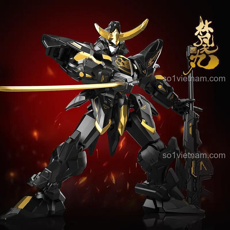 Hộp sản phẩm bộ đồ chơi SEMBO M900018, mô hình Moshow Takeda Shingen và Date Masamune, phiên bản giới hạn đen vàng, chất lượng cao.