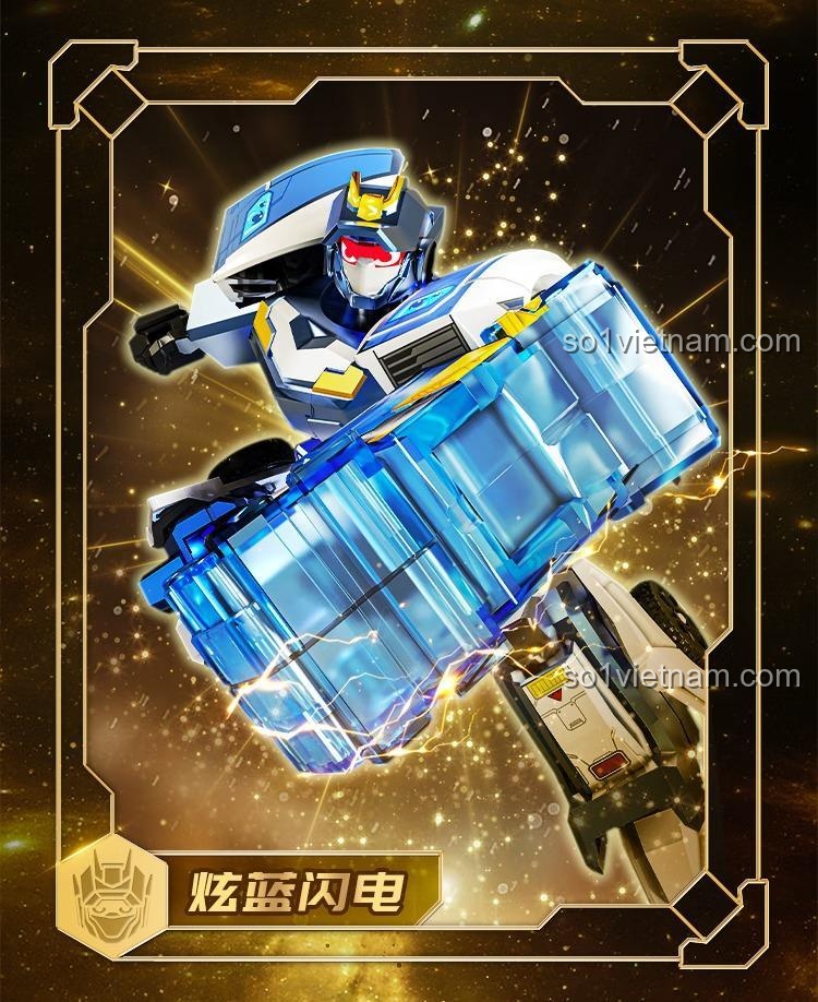SEMBO 900026 Robot chiến đấu Metal Cardbot, đồ chơi mô hình cho bé trai, có vũ khí trong suốt.