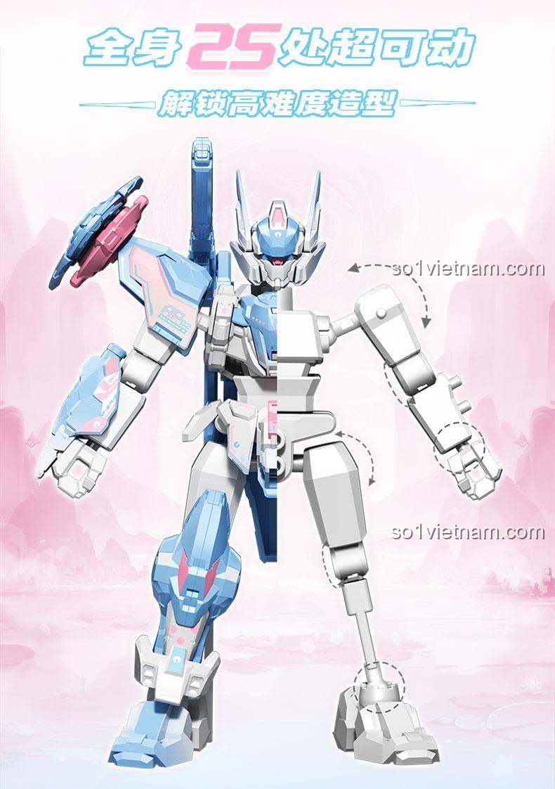 Bộ Lắp Ghép Mô Hình Robot SEMBO 900041 Võ Thành Hầu và Date Masamune - Phiên bản giới hạn Hoa Anh Đào, 25 khớp cử động linh hoạt, Hộp đựng làm phông nền, Đồ chơi lắp ráp cho bé trai 14 tuổi