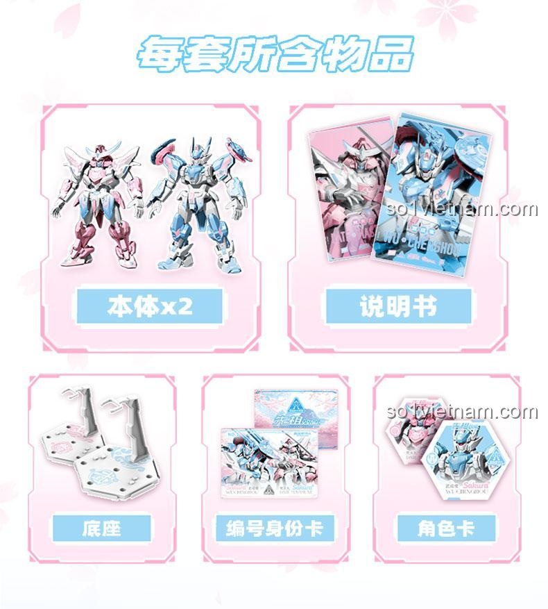 Bộ Lắp Ghép Mô Hình Robot SEMBO 900041 Võ Thành Hầu và Date Masamune - Phiên bản giới hạn Hoa Anh Đào, 25 khớp cử động linh hoạt, Hộp đựng làm phông nền, Đồ chơi lắp ráp cho bé trai 14 tuổi