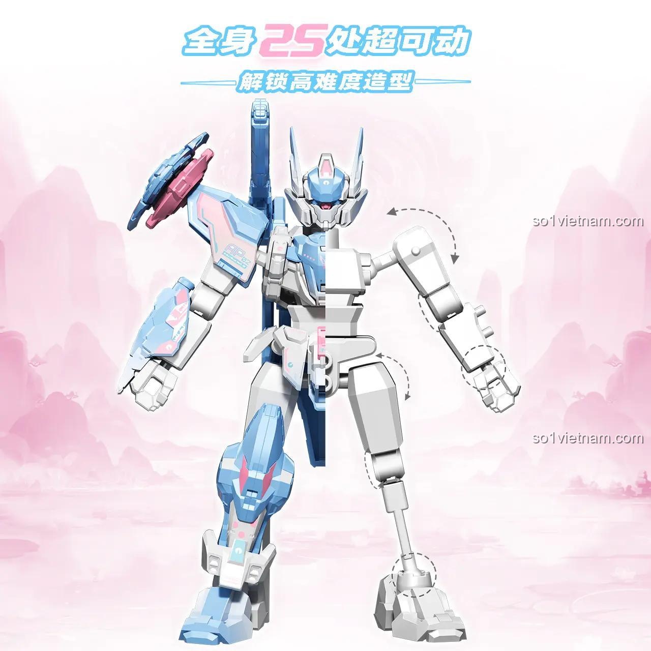Bộ Lắp Ghép Mô Hình Robot SEMBO 900041 Võ Thành Hầu và Date Masamune - Phiên bản giới hạn Hoa Anh Đào, 25 khớp cử động linh hoạt, Hộp đựng làm phông nền, Đồ chơi lắp ráp cho bé trai 14 tuổi
