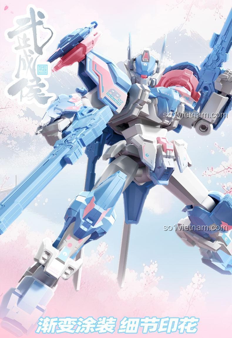 Bộ Lắp Ghép Mô Hình Robot SEMBO 900041 Võ Thành Hầu và Date Masamune - Phiên bản giới hạn Hoa Anh Đào, 25 khớp cử động linh hoạt, Hộp đựng làm phông nền, Đồ chơi lắp ráp cho bé trai 14 tuổi