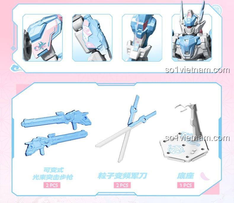 Bộ Lắp Ghép Mô Hình Robot SEMBO 900041 Võ Thành Hầu và Date Masamune - Phiên bản giới hạn Hoa Anh Đào, 25 khớp cử động linh hoạt, Hộp đựng làm phông nền, Đồ chơi lắp ráp cho bé trai 14 tuổi