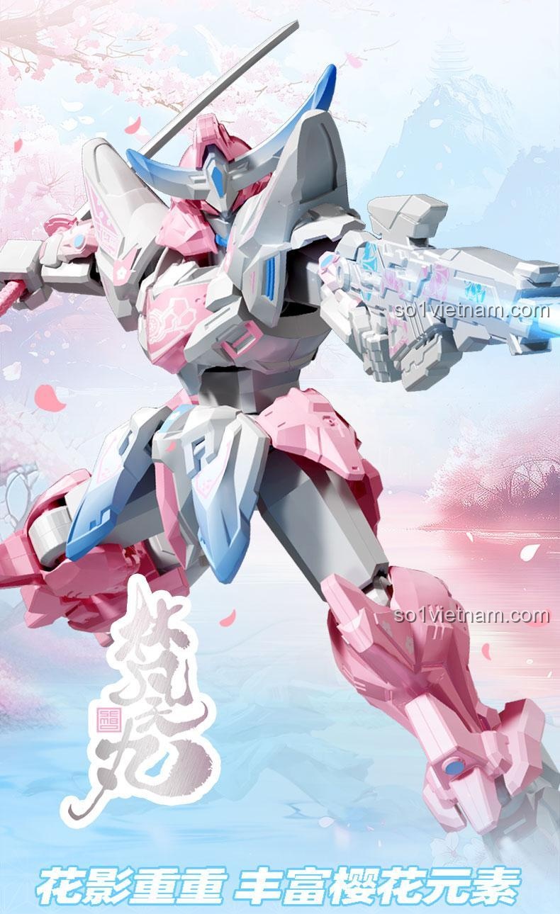 Bộ Lắp Ghép Mô Hình Robot SEMBO 900041 Võ Thành Hầu và Date Masamune - Phiên bản giới hạn Hoa Anh Đào, 25 khớp cử động linh hoạt, Hộp đựng làm phông nền, Đồ chơi lắp ráp cho bé trai 14 tuổi