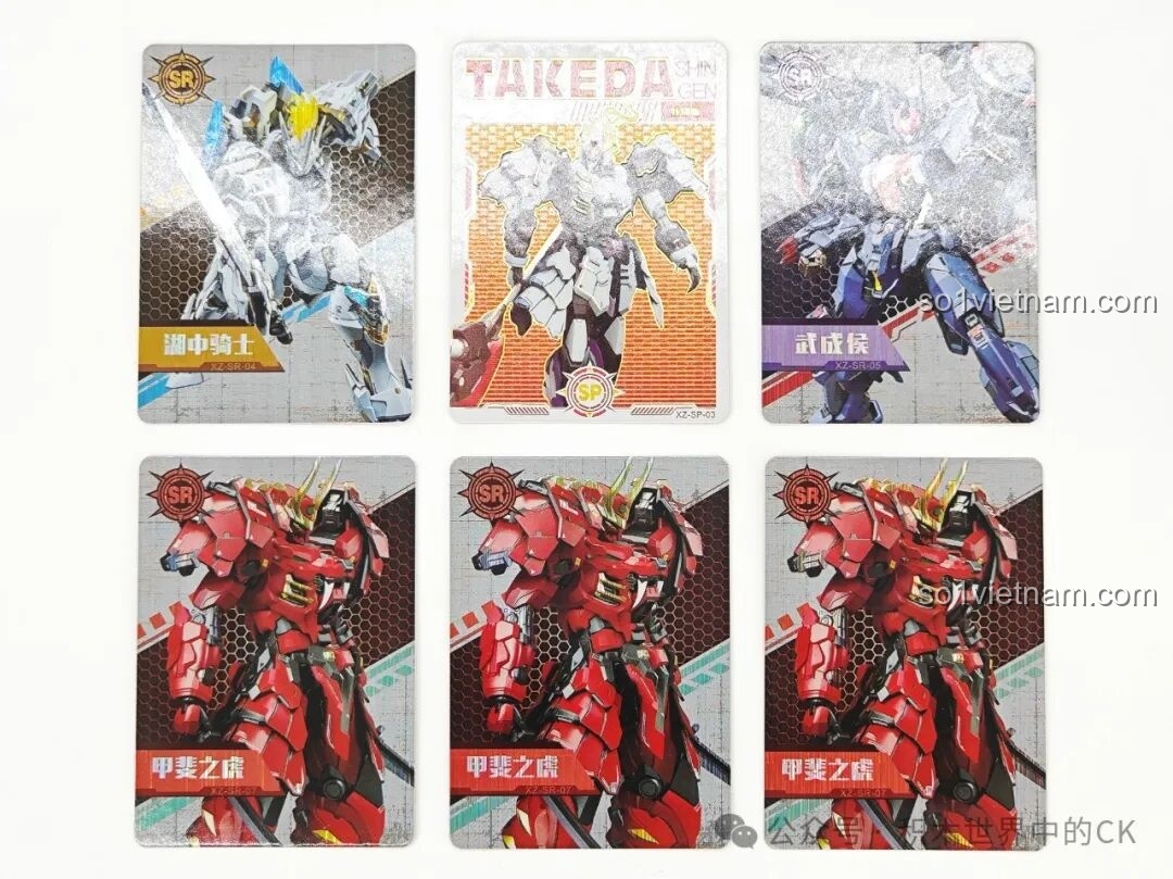 Các thẻ bài đi kèm robot SEMBO Anh Hùng Tiên Tổ Hiệu Ứng.