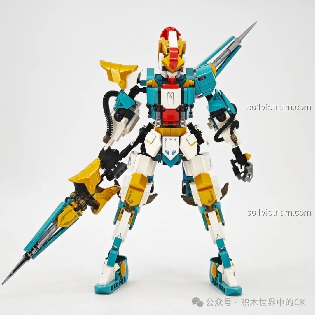 Mô hình Sembo Block 103395 Robot Mã Siêu tạo dáng tấn công, động tác linh hoạt.