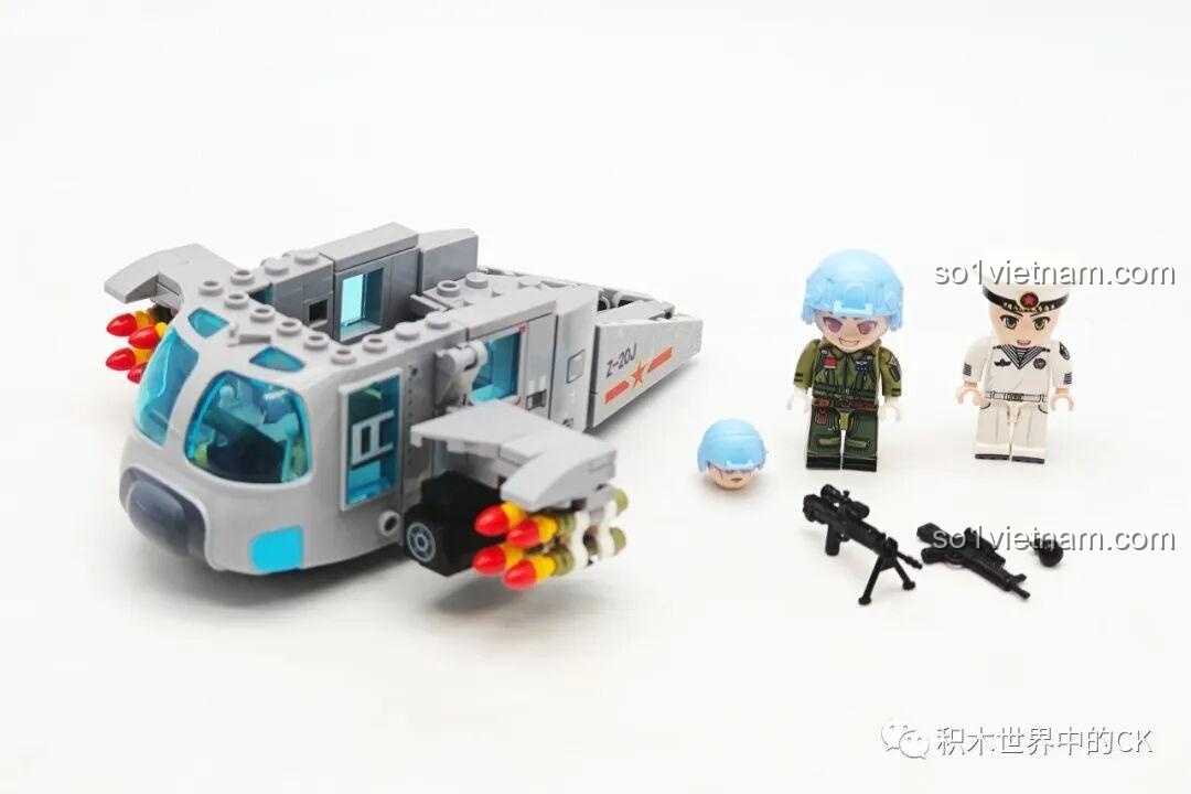 Hai minifigures phi công và thủy thủ quân sự của bộ đồ chơi lắp ráp Sembo Block Trực-20 202218.