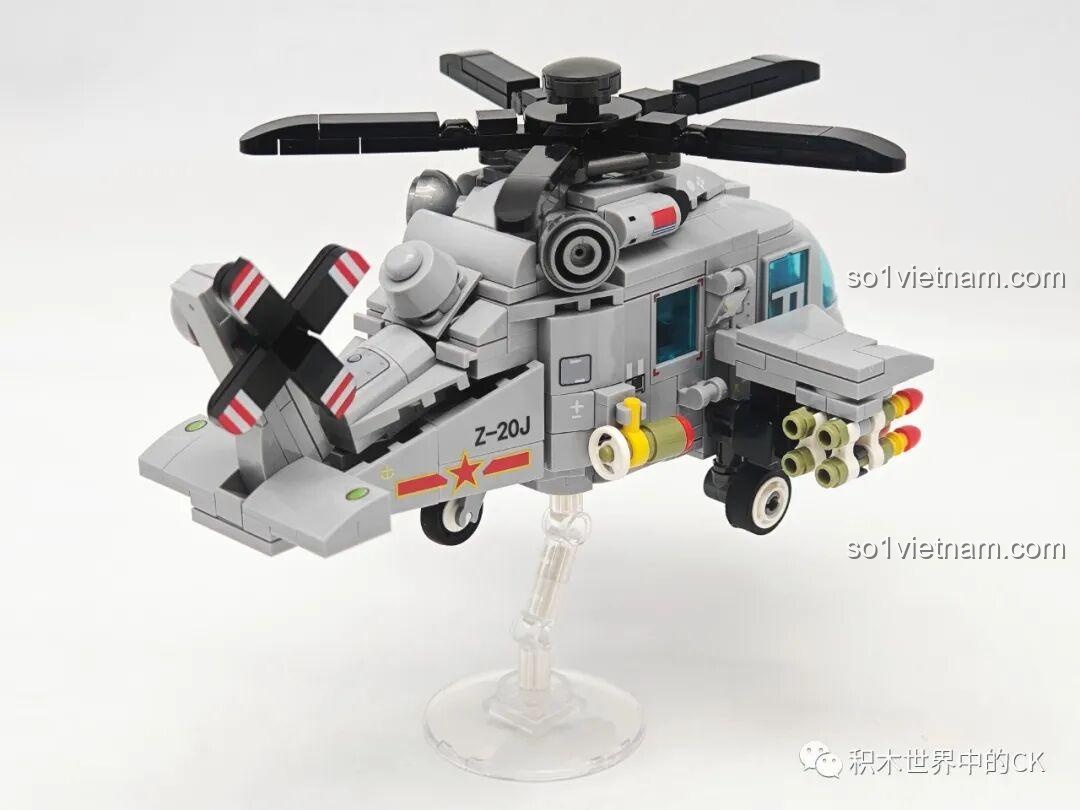 Cận cảnh hệ thống tên lửa của mô hình đồ chơi lắp ráp Sembo Block Trực thăng Trực-20 202218.