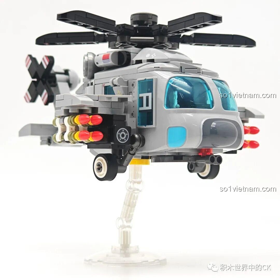 Chi tiết thân máy bay của mô hình đồ chơi lắp ráp Sembo Block Trực thăng Trực-20 202218.