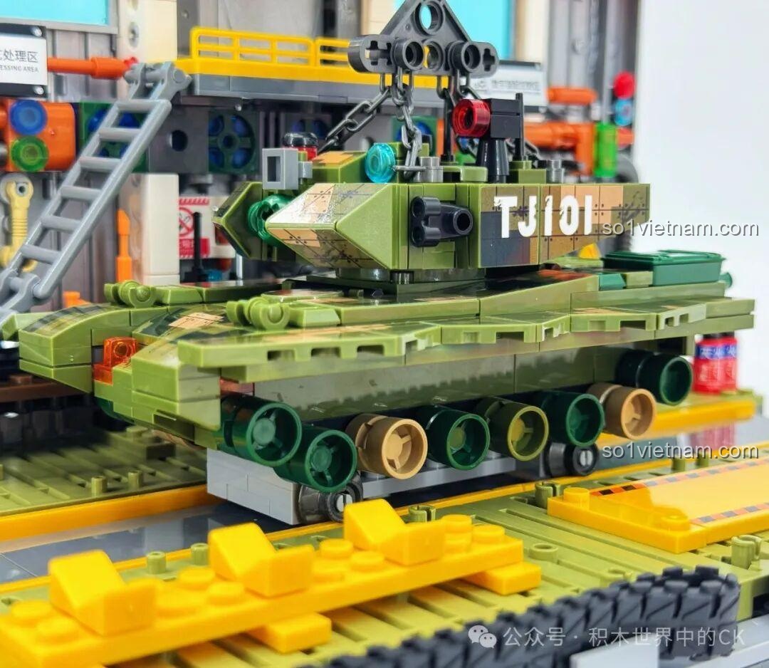 Góc nhìn từ trên xuống của xe tăng ZTZ-99A Sembo Block đã hoàn chỉnh, thể hiện chi tiết bề mặt và tháp pháo.