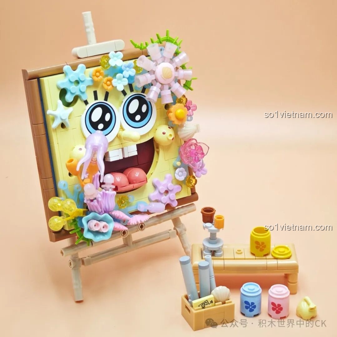 Mô hình giá vẽ cho bộ lắp ghép SEMBO Spongebob