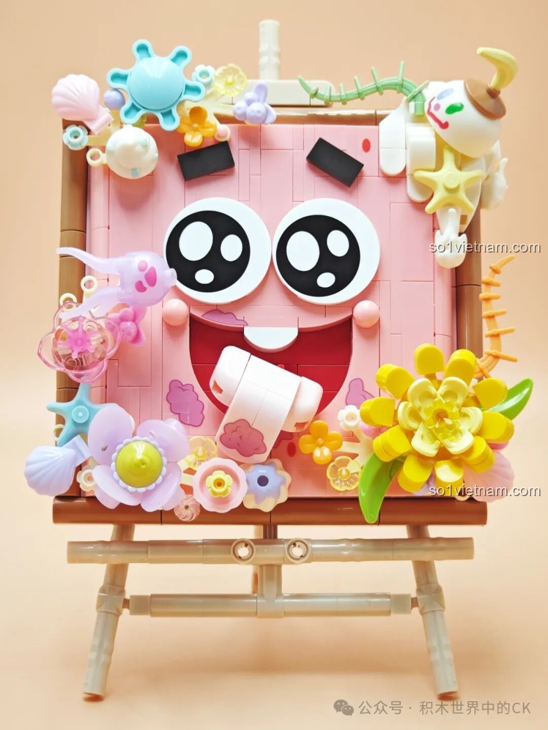 Mặt sau của bộ lắp ghép SEMBO Spongebob