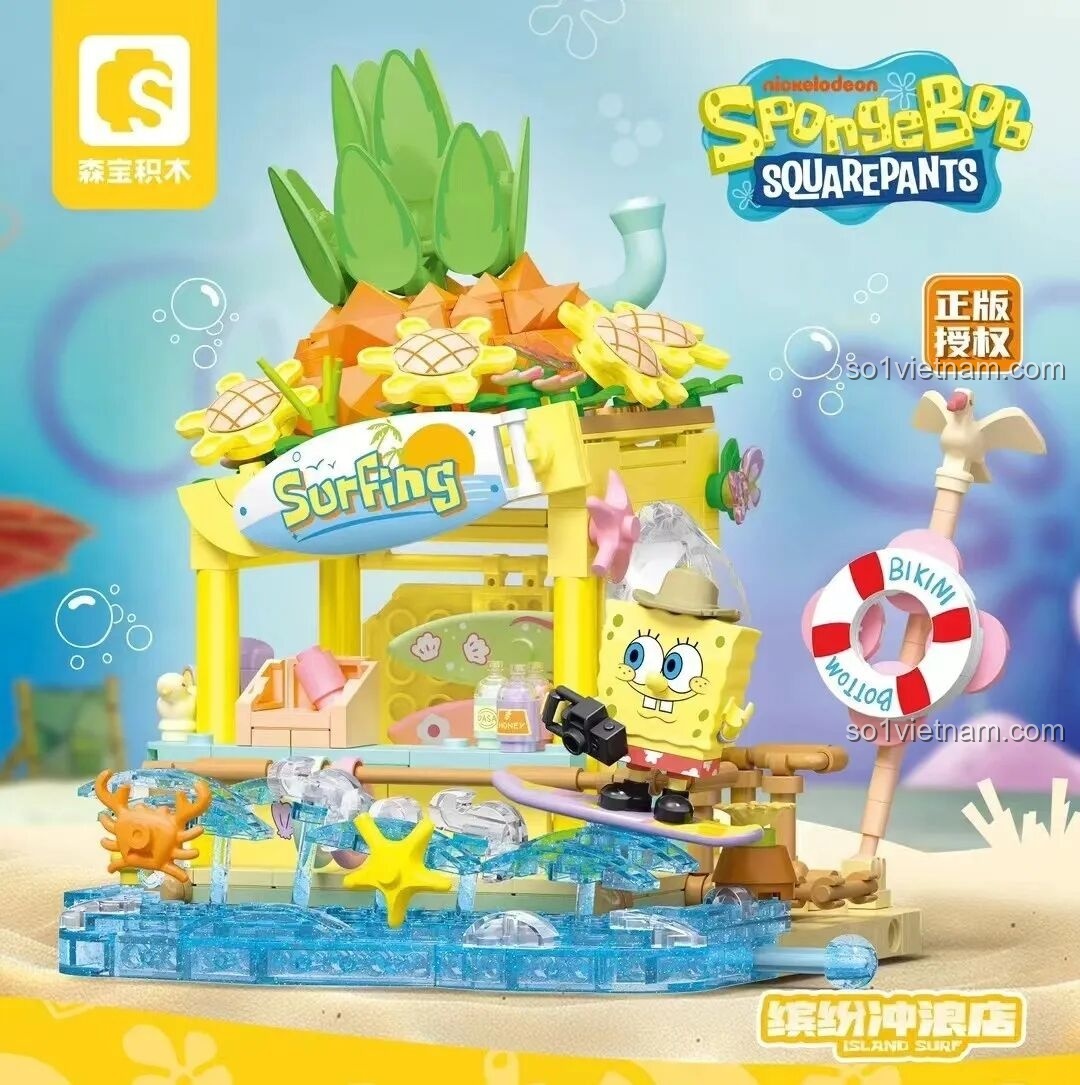 Cận cảnh chi tiết bộ lắp ghép SEMBO Spongebob