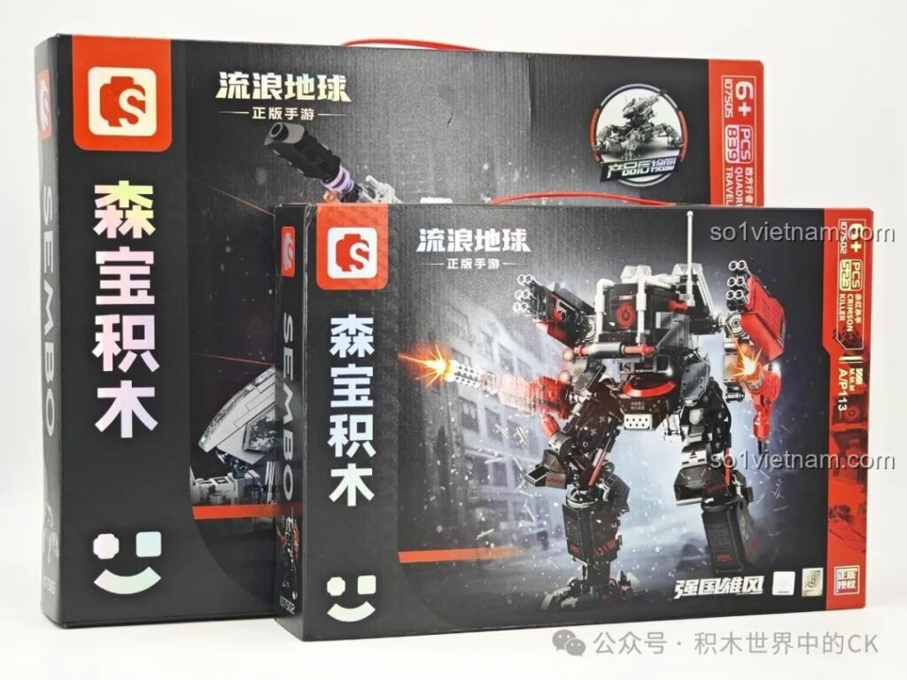 Hộp sản phẩm SEMBO "Xích Hồng Sát Thủ" 107502 lấy cảm hứng từ phim Lưu Lạc Địa Cầu
