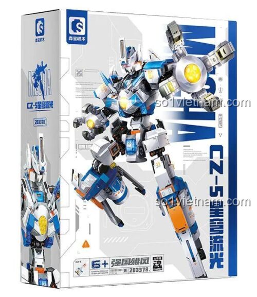 SEMBO 203378 Hộp đựng Robot CZ-5 Tinh Vân Lưu Quang, Bộ đồ chơi lắp ráp robot, Đồ chơi sáng tạo cho bé trai