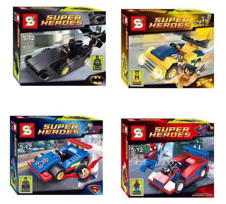 Bộ đồ chơi Sheng Yuan SY184 Bộ 4 Xe Chiến Đấu Siêu Anh Hùng giá rẻ cho con trai 5 tuổi, phát triển tư duy sáng tạo