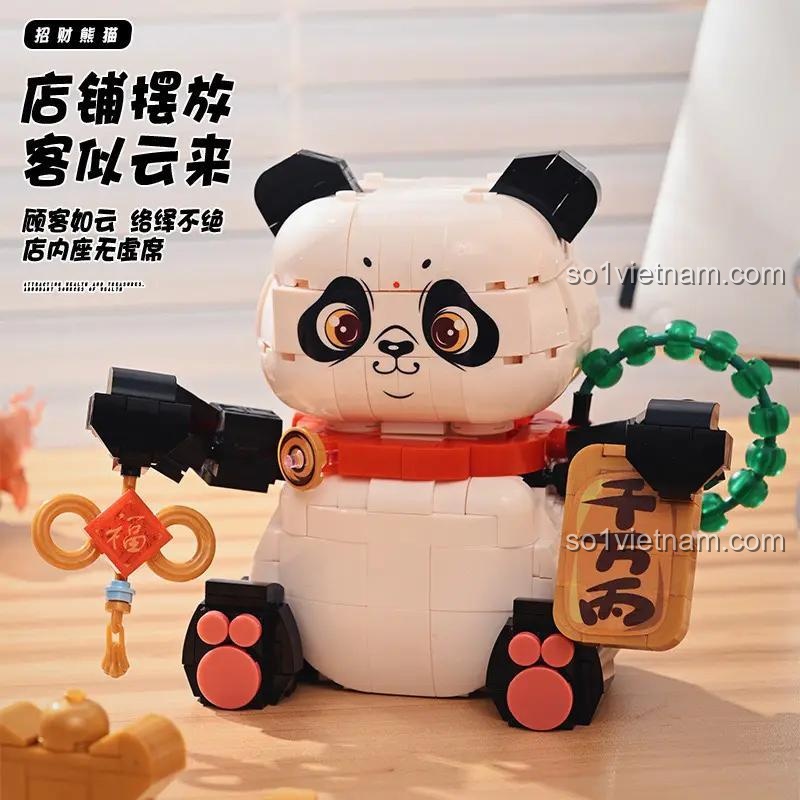 Mô hình Gấu trúc Chiêu Tài Shuang Gao 20808 dùng để trang trí cửa hàng