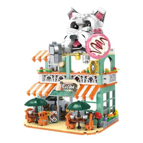 Bộ lắp ghép Shuang Gao 60524 Quán Cà Phê Thú Cưng Dễ Thương, mô hình quán cà phê chó con có đèn LED, phù hợp bé gái 6 tuổi, giá tốt.
