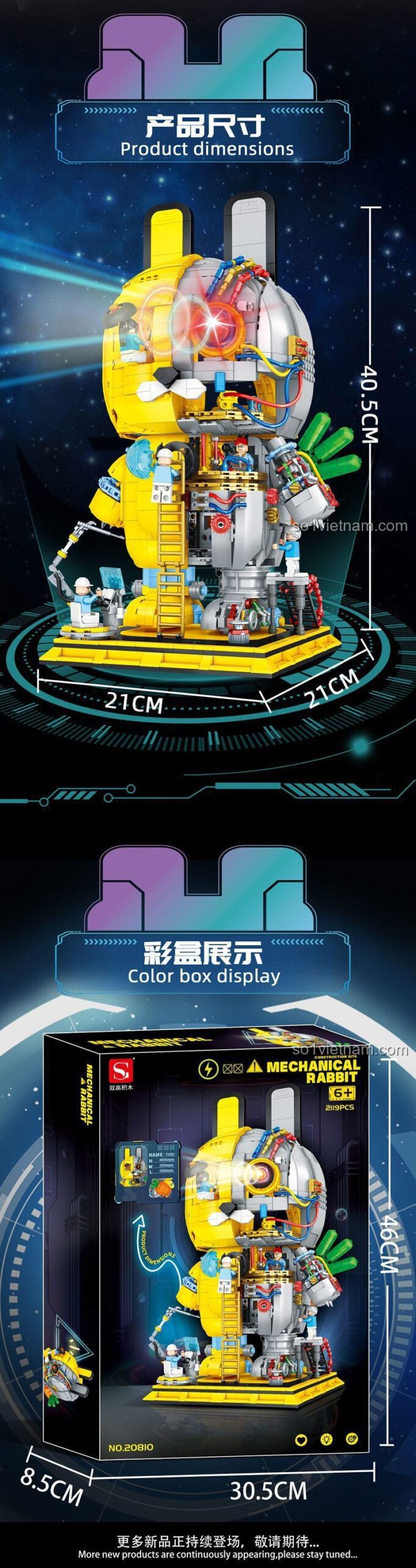 Chi tiết mô hình Thỏ Máy ShuangGao 20810