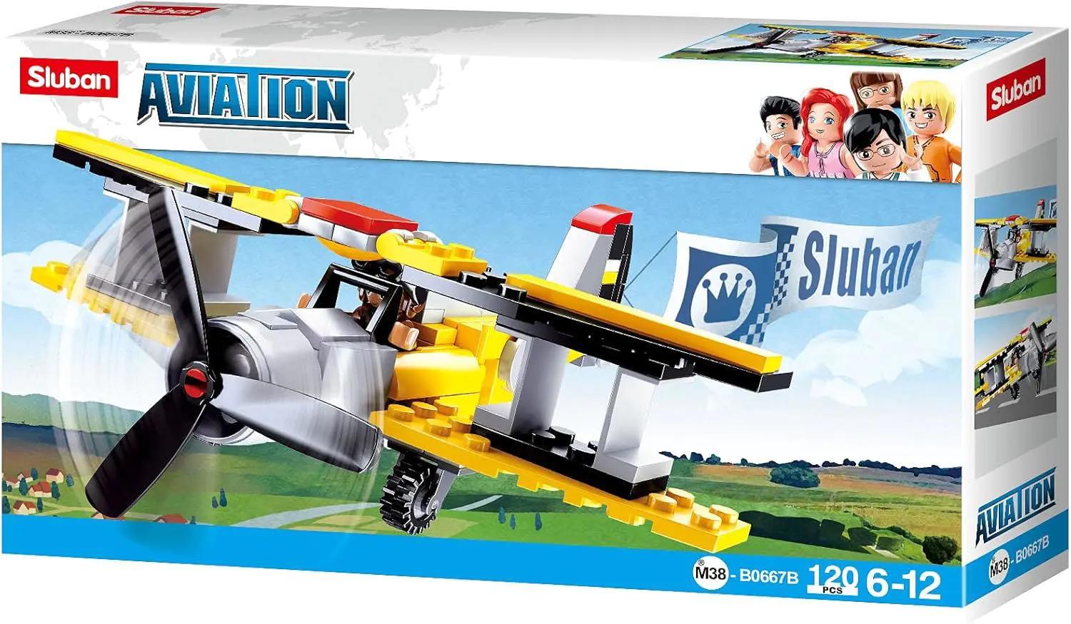 Sluban M38-B0667B Máy bay cánh quạt 120 mảnh ghép, đồ chơi lắp ghép máy bay cho bé trai 6 tuổi, phiêu lưu trên không