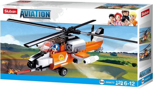 Sluban M38-B0667D Trực thăng Cứu Hỏa bộ đồ chơi lắp ráp cho bé trai 6 tuổi, 129 chi tiết, giá tốt