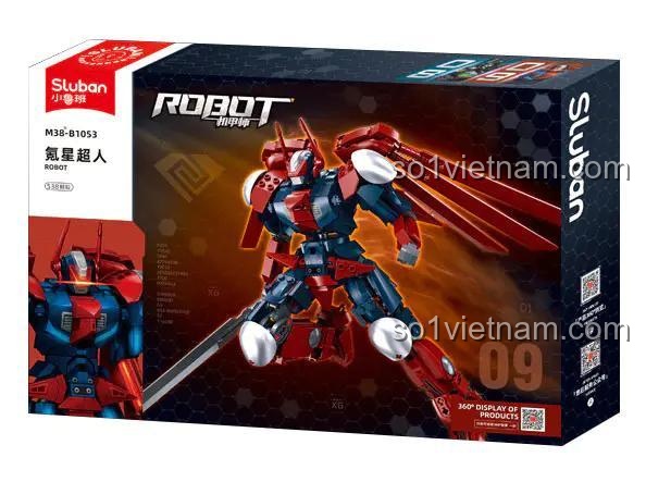 Hộp sản phẩm Robot Siêu Nhân Kr Sluban M38-B1053 - Bộ đồ chơi lắp ráp robot chiến đấu, quà tặng ý nghĩa cho bé trai