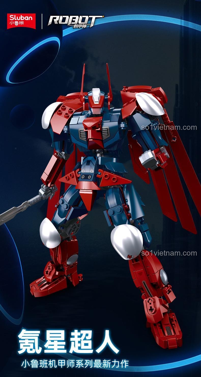 Robot Siêu Nhân Kr Sluban M38-B1053 - Mô hình robot với các khớp nối linh hoạt, tạo nhiều tư thế hành động, đồ chơi sáng tạo cho bé