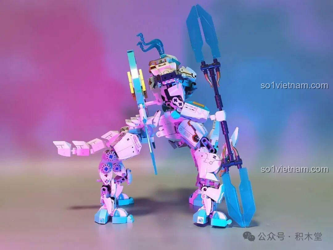 Bộ lắp ghép Sluban M38-B1059 Bạch Long Mã Chiến Kỵ Rồng Ngọc, 731 mảnh, biến hình 2 dạng, đồ chơi lắp ráp cho bé trai 8 tuổi giá tốt