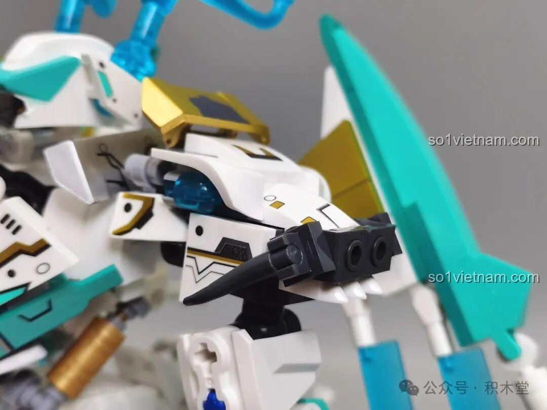 Khớp nối eo của Sluban M38-B1059 Bạch Long Mã, thiết kế linh hoạt, đồ chơi lắp ráp Robot Rồng Ngọc