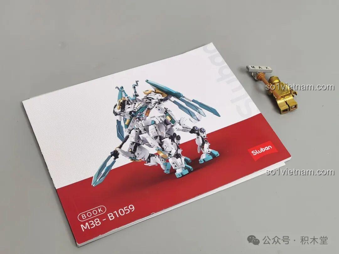 Sách hướng dẫn lắp ráp Sluban M38-B1059 Bạch Long Mã, đồ chơi mô hình Chiến Kỵ Rồng Ngọc, hướng dẫn chi tiết