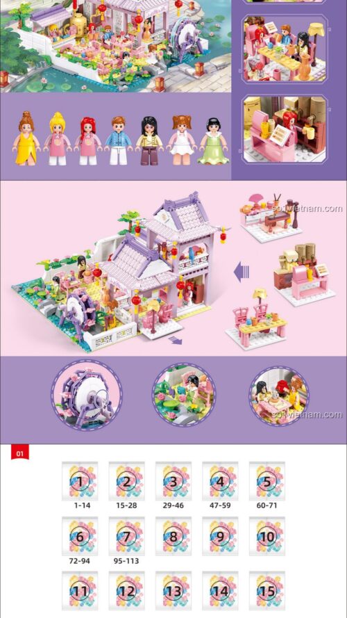 Hướng Dẫn Lắp Ráp Sluban M38-B1078 Kiến Trúc Trung Hoa - Sách Sluban M38B1078 Mô hình kiến trúc