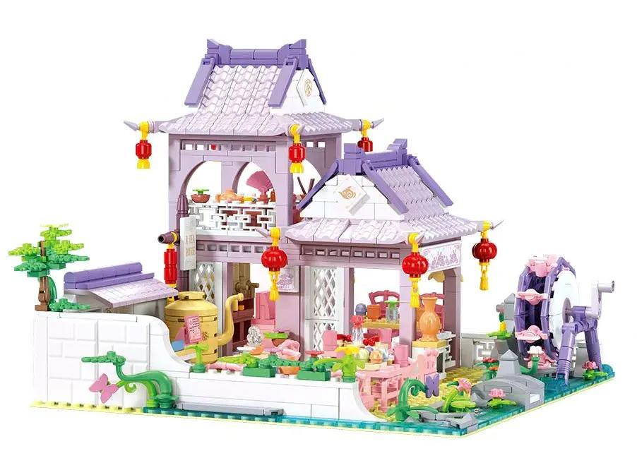 Sluban M38-B1078 Mô hình kiến trúc cổ, bộ đồ chơi kiến trúc Trung Hoa, đồ chơi xây dựng cho bé gái 8 tuổi