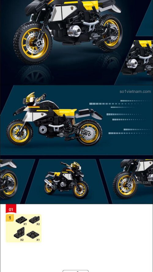 Xe mô tô BMW R1250MS Sluban M38-B1132 hướng dẫn lắp ráp Sluban M38B1132 Xe máy BMW R1250MS