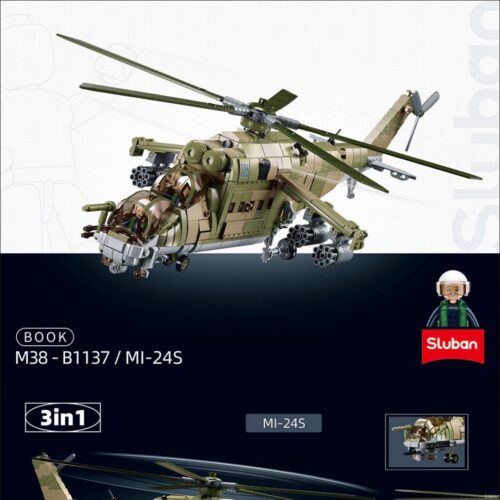 Trực Thăng Vận Tải Vũ Trang MI-24S Sluban M38-B1137 hướng dẫn lắp ráp Sluban M38B1137 Mô hình Trực Thăng MI-24S