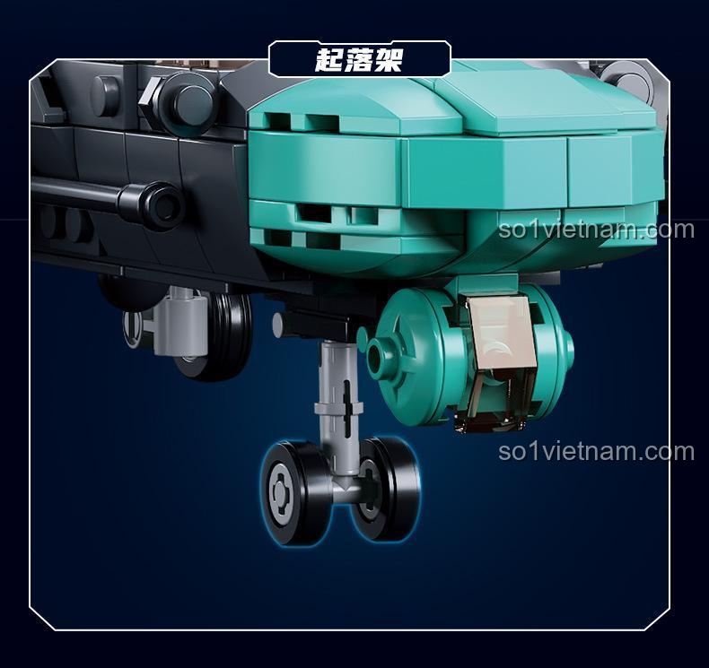 Bộ phận hạ cánh của bộ lắp ghép Sluban M38B1138 Trực thăng vũ trang KA-54S, chi tiết tinh xảo, đồ chơi xếp hình.