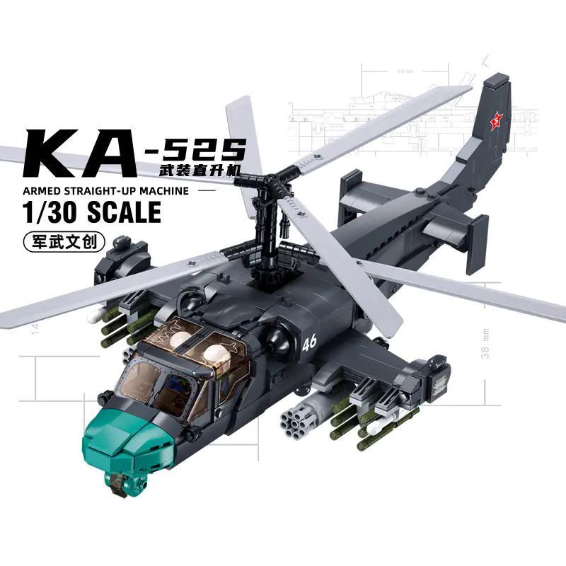 Bộ lắp ghép Sluban M38-B1138 Trực thăng vũ trang KA-54S tỉ lệ 1:30, mô hình chi tiết cao cho bé trai 8 tuổi, giá tốt.