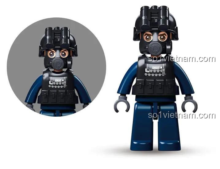 Minifigure cảnh sát Sluban M38-B1156, đồ chơi lắp ráp xe quân sự cho bé trai