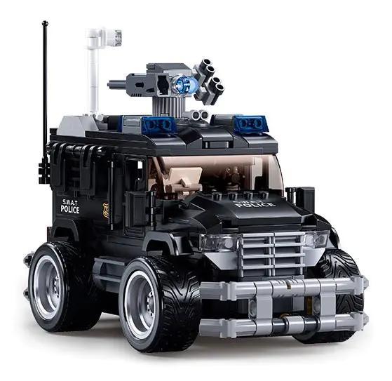 Xe Đặc Nhiệm Hổ Vồ Sluban M38-B1156 điều khiển từ xa, bộ đồ chơi cảnh sát cho bé trai 8 tuổi, xe quân sự tốc độ cao