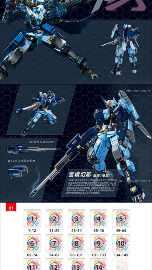 Robot Chiến Đấu Snow Mirage Sluban M38-B1185 sách lắp ghép Sluban M38 B1185 Người máy Snow Mirage