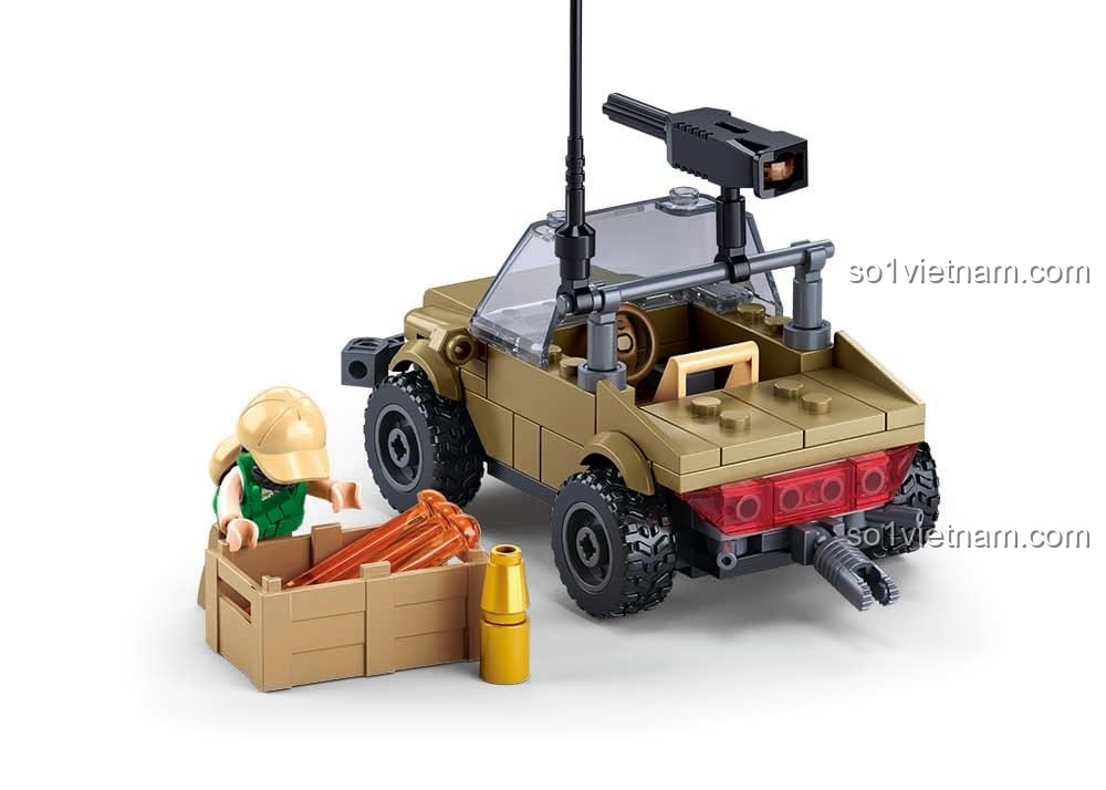 Sluban M38-B1213 Xe cứu thương quân sự bộ lắp ghép 251 mảnh cho bé 8 tuổi