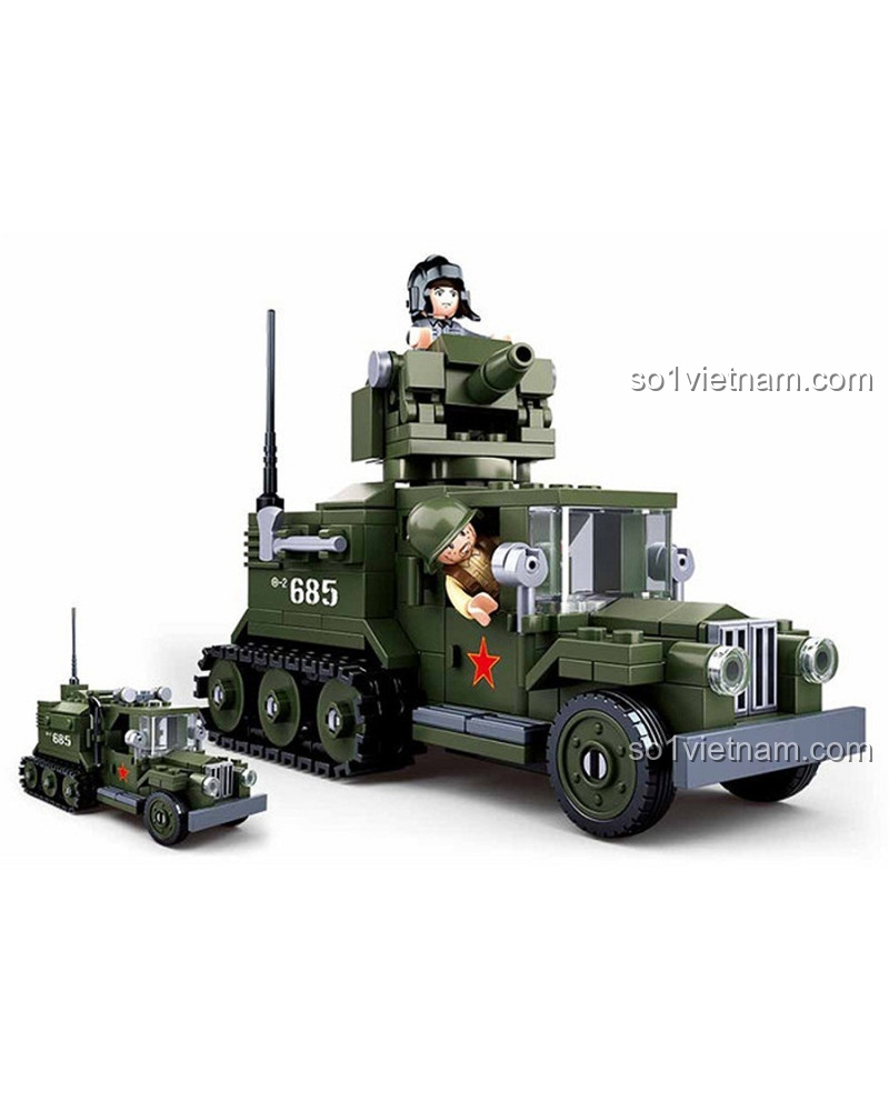 Sluban M38-B1213 Xe cứu thương quân sự bộ lắp ghép 251 mảnh cho bé 8 tuổi