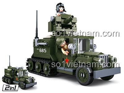 Sluban M38-B1213 Xe cứu thương quân sự bộ lắp ghép 251 mảnh cho bé 8 tuổi