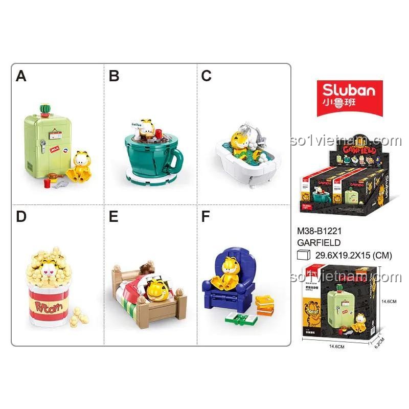 Các mẫu lắp ráp của bộ đồ chơi Garfield Sluban M38-B1221