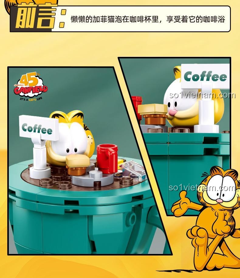 Chi tiết mẫu A: Tủ lạnh Garfield từ bộ lắp ghép Sluban M38-B1221