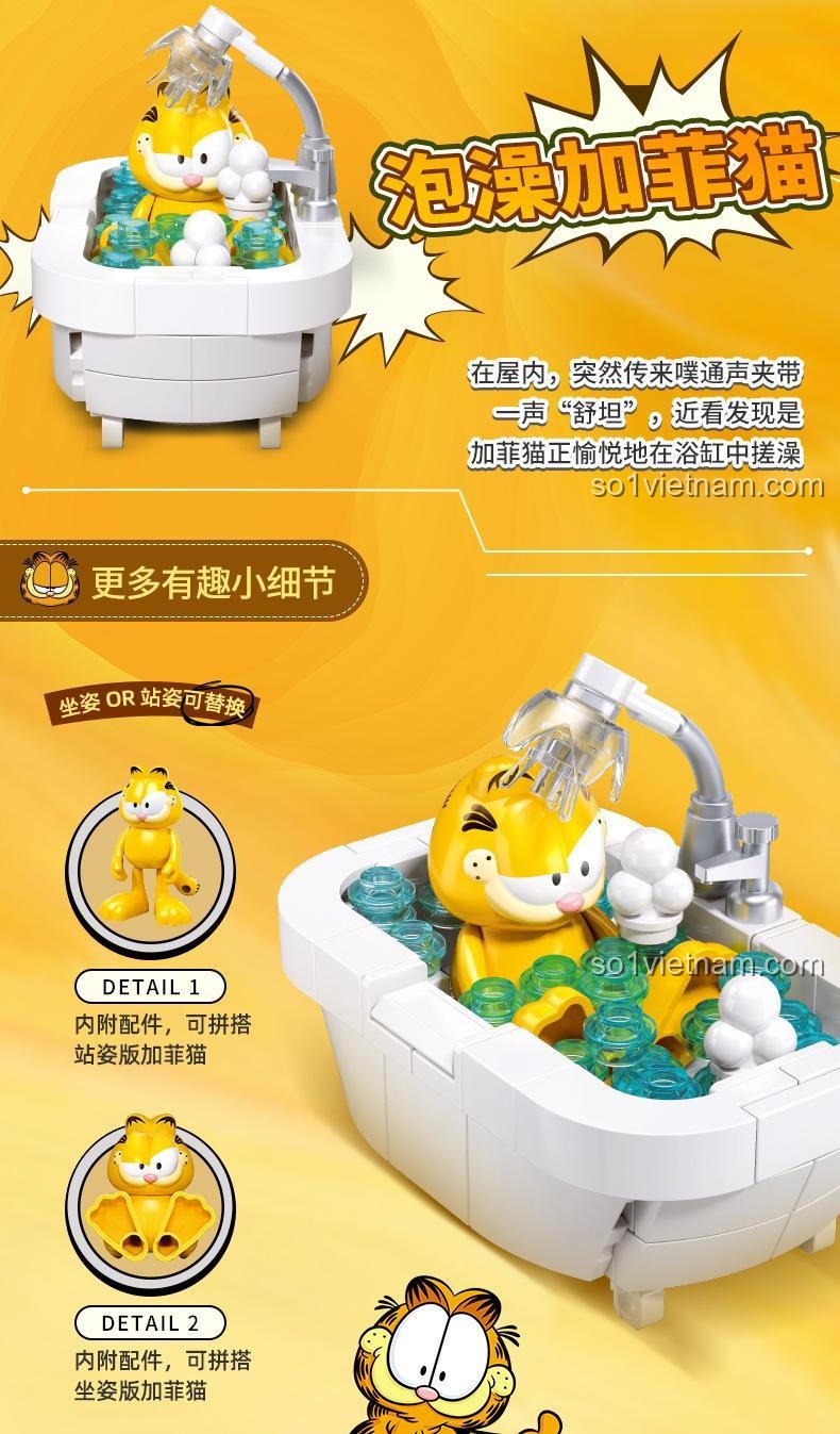 Chi tiết mẫu B: Cốc cà phê Garfield từ bộ lắp ghép Sluban M38-B1221