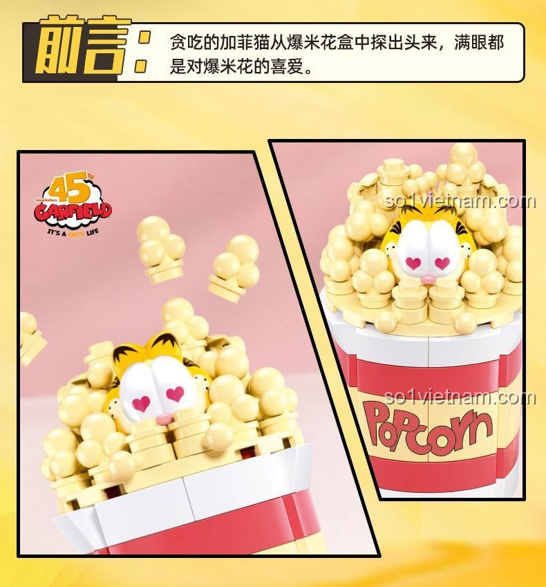 Chi tiết mẫu E: Giường Garfield từ bộ lắp ghép Sluban M38-B1221