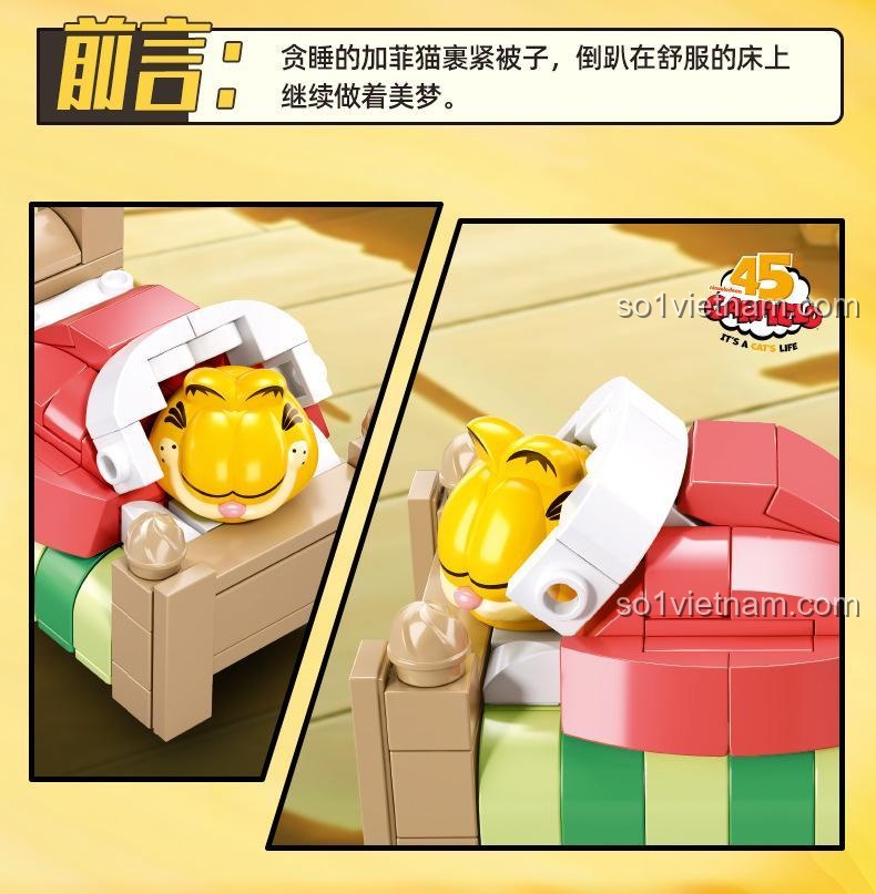 Kích thước hộp sản phẩm bộ lắp ghép Garfield Sluban M38-B1221